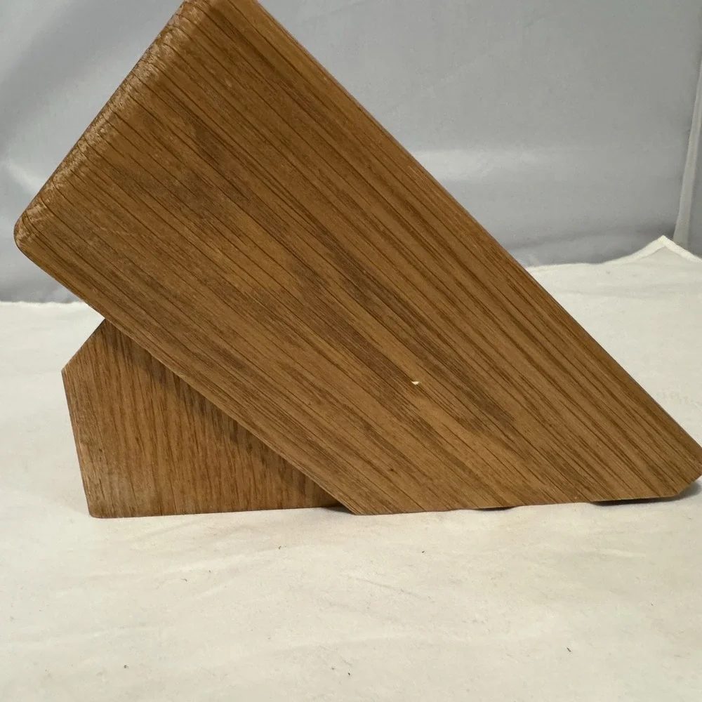 CUTCO 8 Slot‎ Knife Block Honey Oak Wood Includes 4 Steak Knife Slots